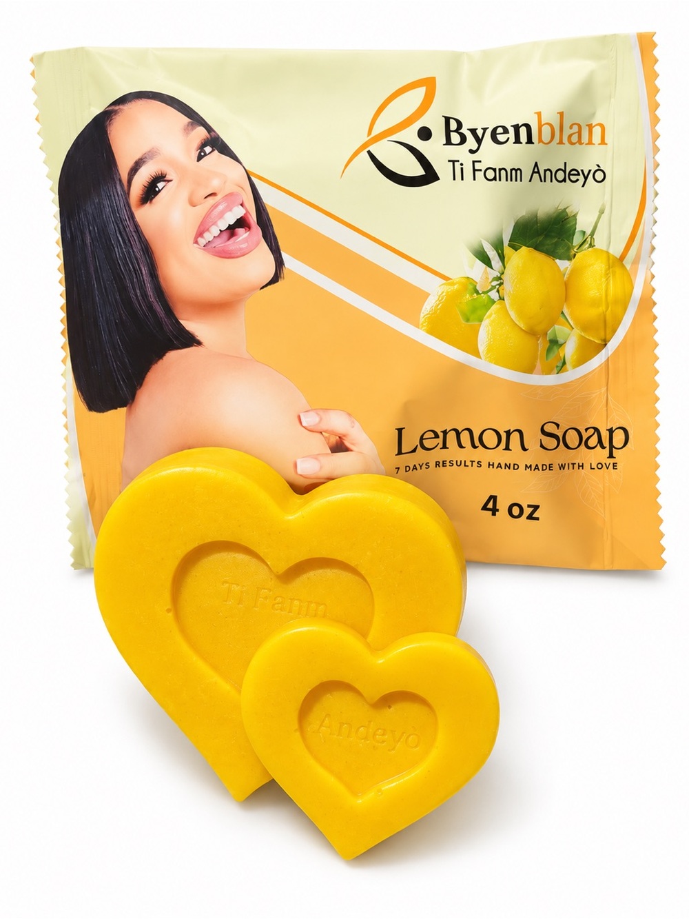 Lemon Heart Hand Soap — Bright Yellow Bar